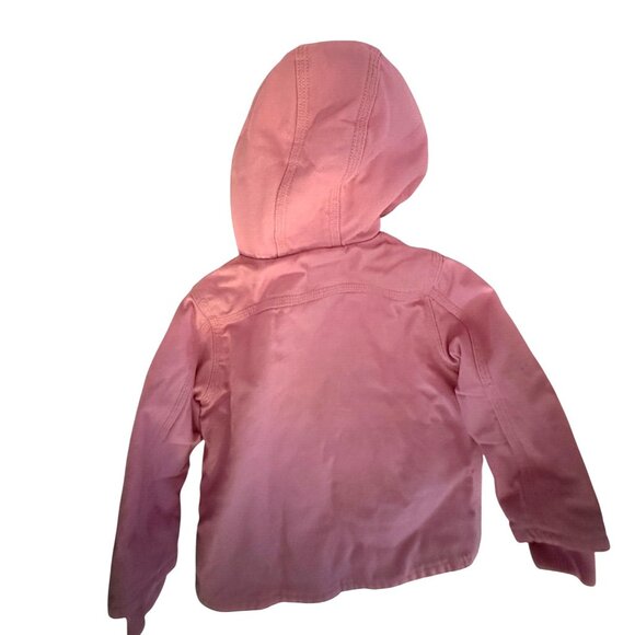Carhartt Toddler Girls Pink Hooded Jacket 12M Sherpa-Lined Insulation Durable Wa - Picture 7 of 8